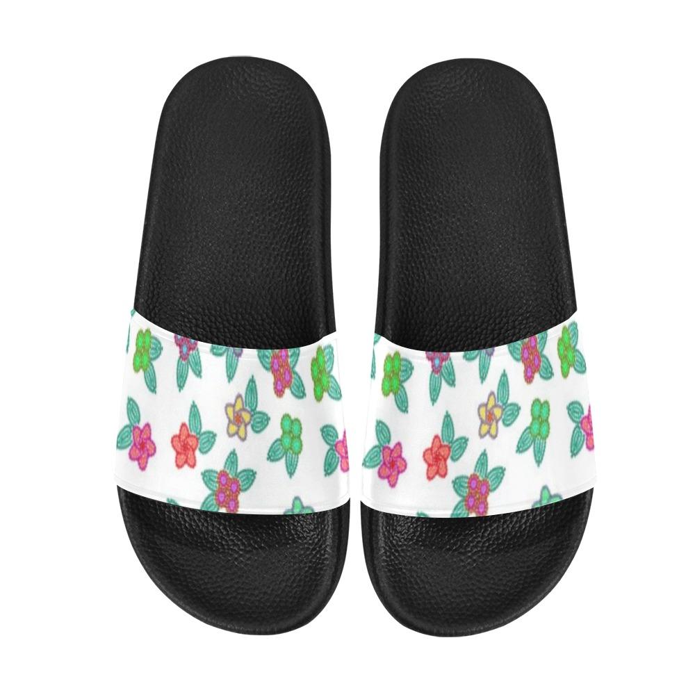 Berry Flowers White Women's Slide Sandals (Model 057) Women's Slide Sandals (057) e-joyer 