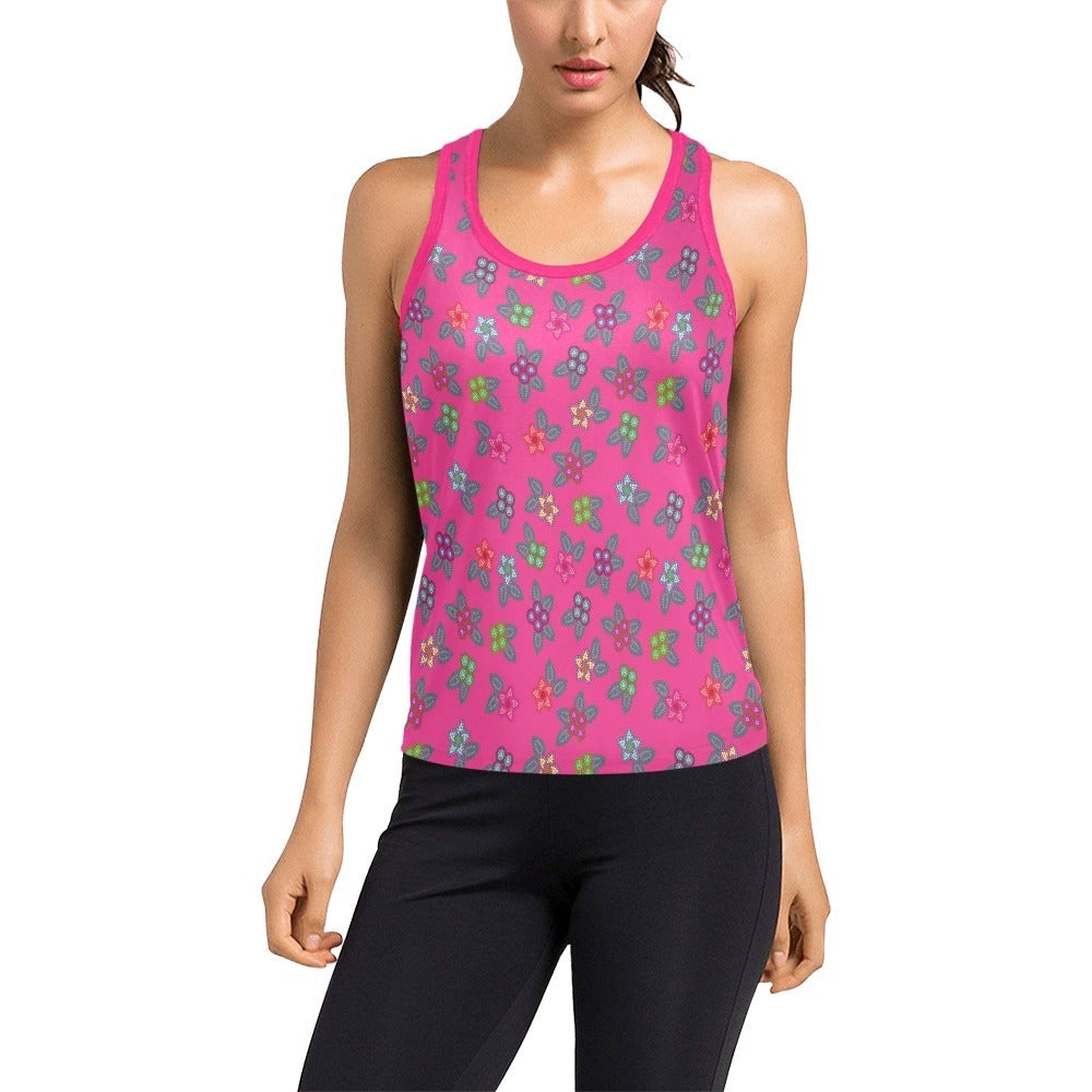 Berry Flowers Women's Racerback Tank Top (Model T60) Racerback Tank Top (T60) e-joyer 