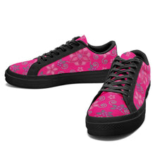 Load image into Gallery viewer, Berry Picking Pink Aapisi Low Top Canvas Shoes Black Sole aapisi Herman 
