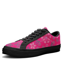 Load image into Gallery viewer, Berry Picking Pink Aapisi Low Top Canvas Shoes Black Sole aapisi Herman 
