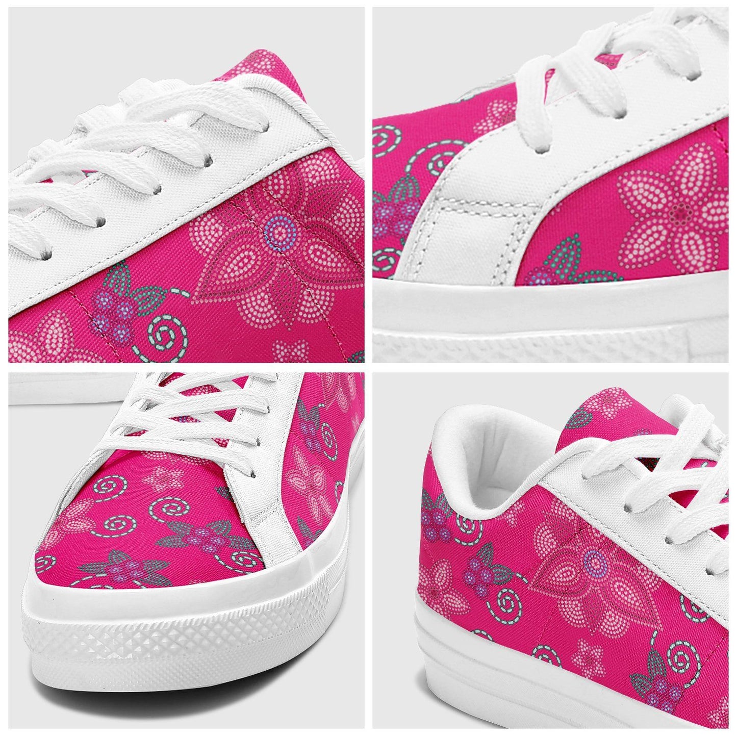 Berry Picking Pink Aapisi Low Top Canvas Shoes White Sole aapisi Herman 