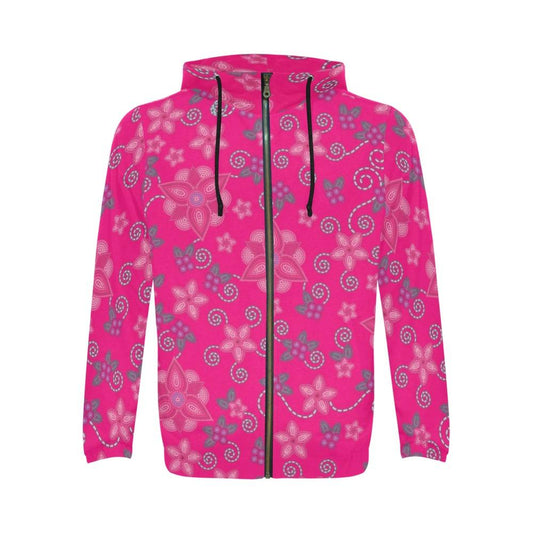 Berry Picking Pink All Over Print Full Zip Hoodie for Men (Model H14) All Over Print Full Zip Hoodie for Men (H14) e-joyer 