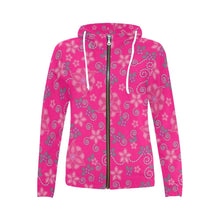 Load image into Gallery viewer, Berry Picking Pink All Over Print Full Zip Hoodie for Women (Model H14) All Over Print Full Zip Hoodie for Women (H14) e-joyer 
