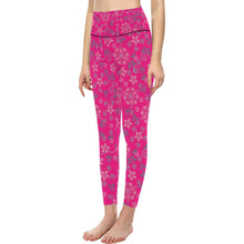 Load image into Gallery viewer, Berry Picking Pink All Over Print High-Waisted Leggings (Model L36) High-Waisted Leggings (L36) e-joyer 
