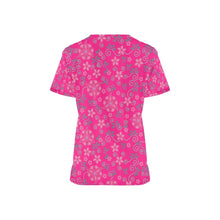 Load image into Gallery viewer, Berry Picking Pink All Over Print Scrub Top Scrub Top e-joyer 
