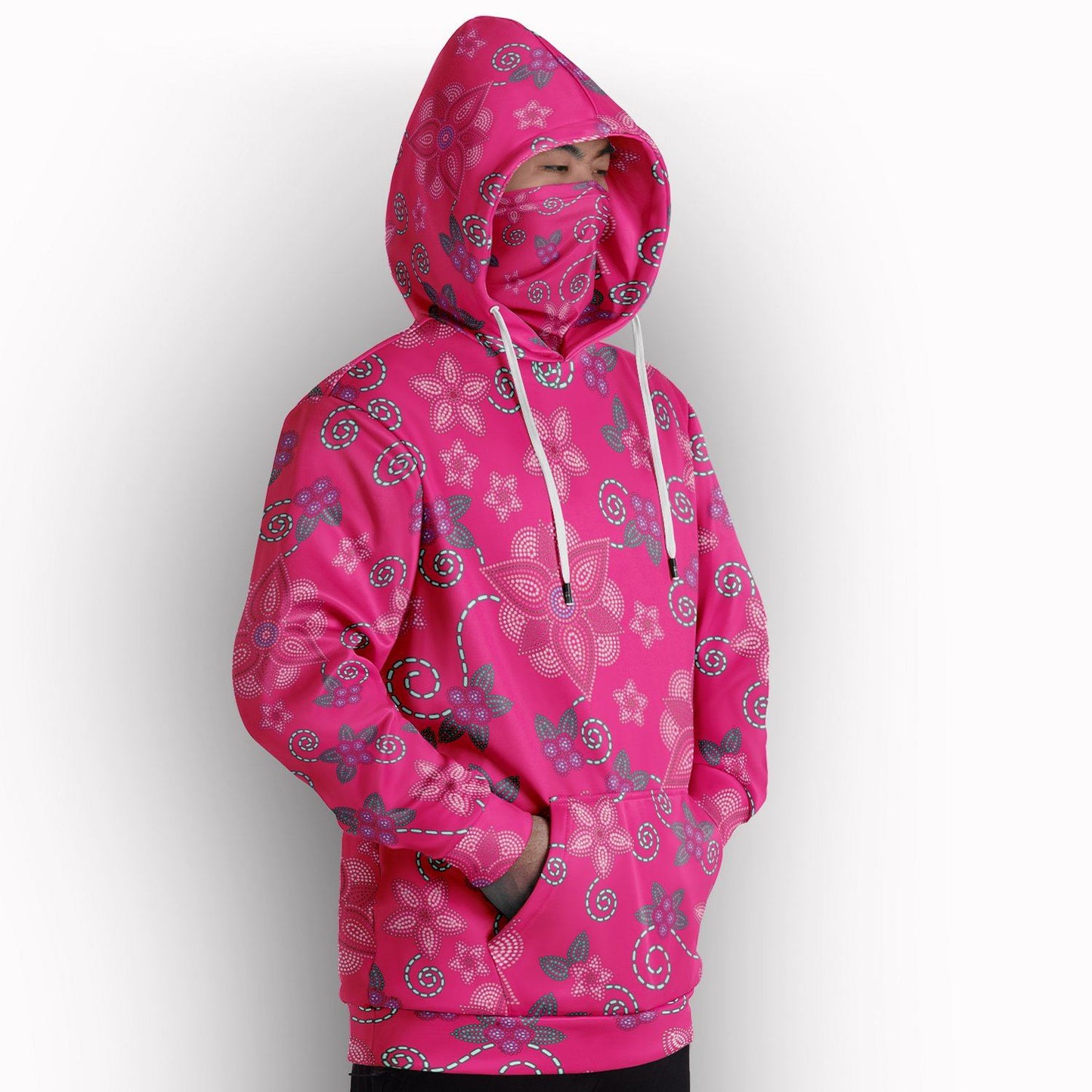 Berry Picking Pink Hoodie with Face Cover 49 Dzine 