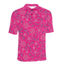 Load image into Gallery viewer, Berry Picking Pink Men&#39;s All Over Print Polo Shirt (Model T55) Men&#39;s Polo Shirt (Model T55) e-joyer 
