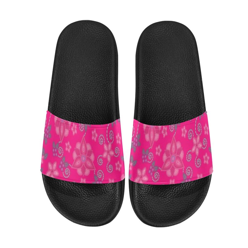 Berry Picking Pink Men's Slide Sandals (Model 057) Men's Slide Sandals (057) e-joyer 