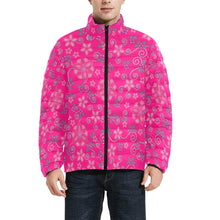 Load image into Gallery viewer, Berry Picking Pink Men&#39;s Stand Collar Padded Jacket (Model H41) Men&#39;s Stand Collar Padded Jacket (H41) e-joyer 
