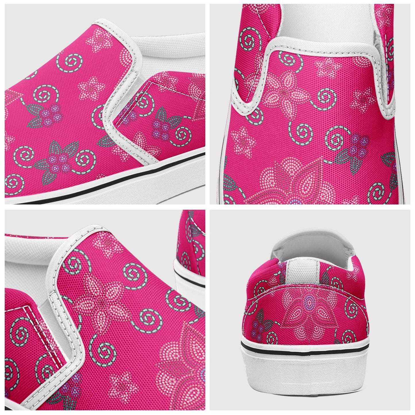 Berry Picking Pink Otoyimm Kid's Canvas Slip On Shoes otoyimm Herman 