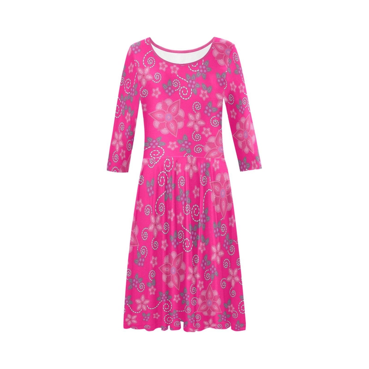 Berry Picking Pink Tethys Half-Sleeve Skater Dress(Model D20) Tethys Half-Sleeve Skater Dress (D20) e-joyer 