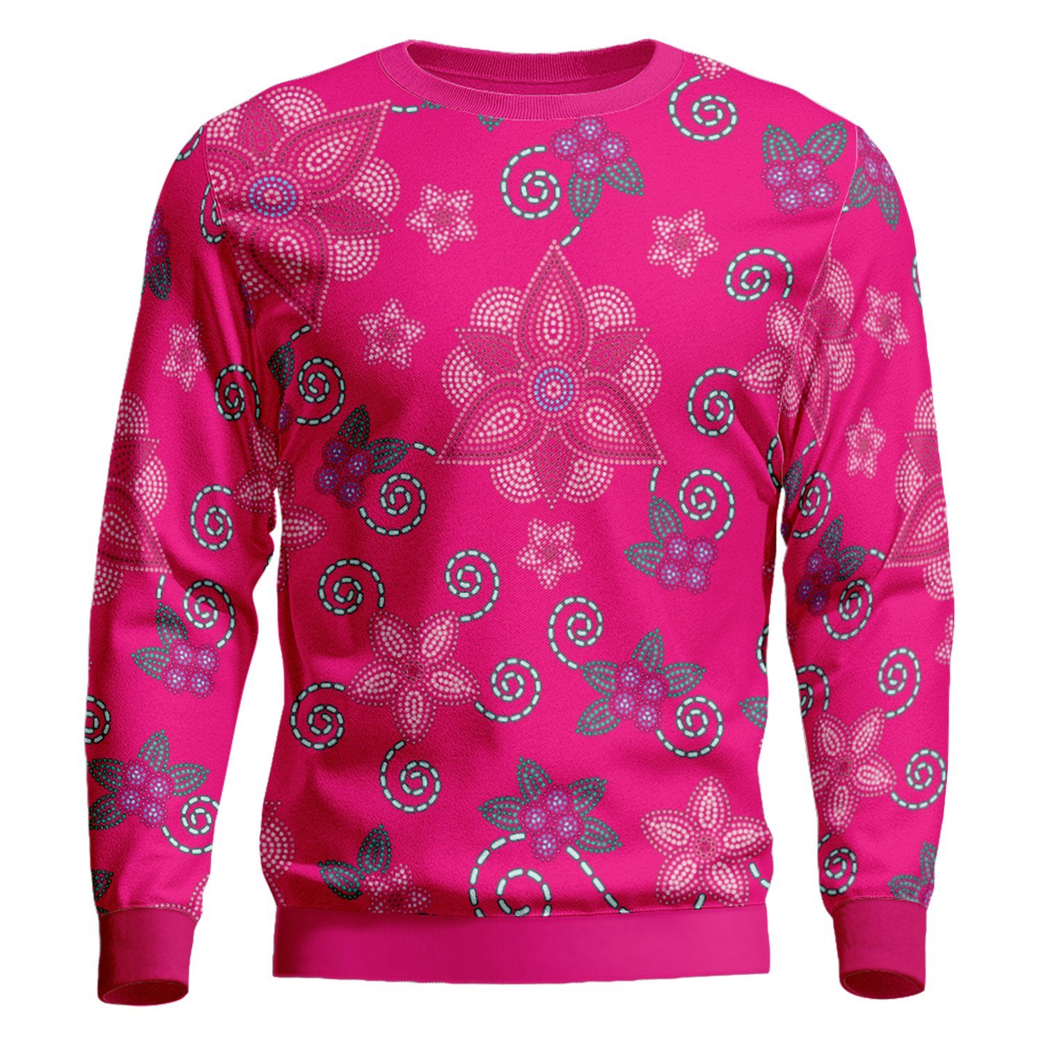 Berry Picking Pink Unisex Crewneck Long Sleeve Top 49 Dzine 