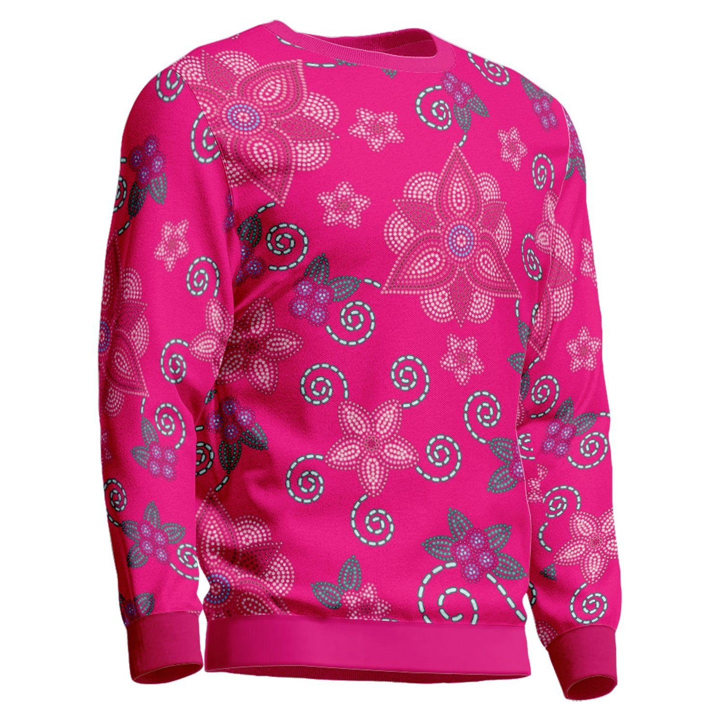 Berry Picking Pink Unisex Crewneck Long Sleeve Top 49 Dzine 