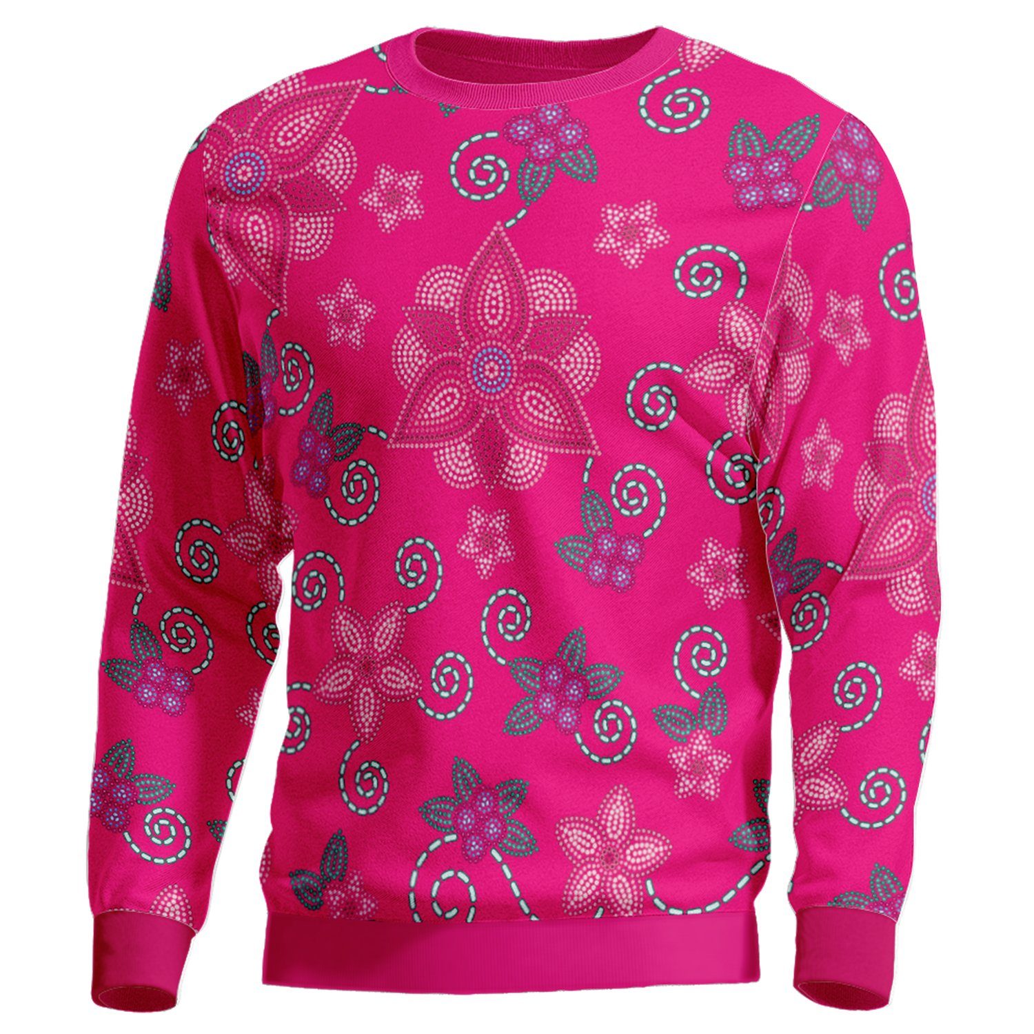 Berry Picking Pink Unisex Crewneck Long Sleeve Top 49 Dzine 