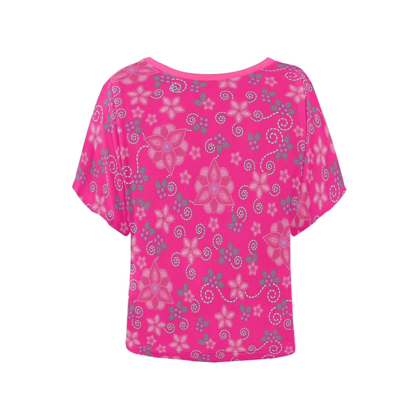 Berry Picking Pink Women's Batwing-Sleeved Blouse T shirt (Model T44) Women's Batwing-Sleeved Blouse T shirt (T44) e-joyer 