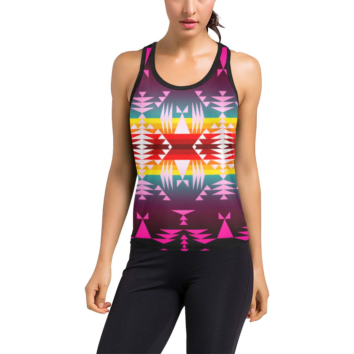Between the Appalachian Mountains Women's Racerback Tank Top (Model T60) Racerback Tank Top (T60) e-joyer 