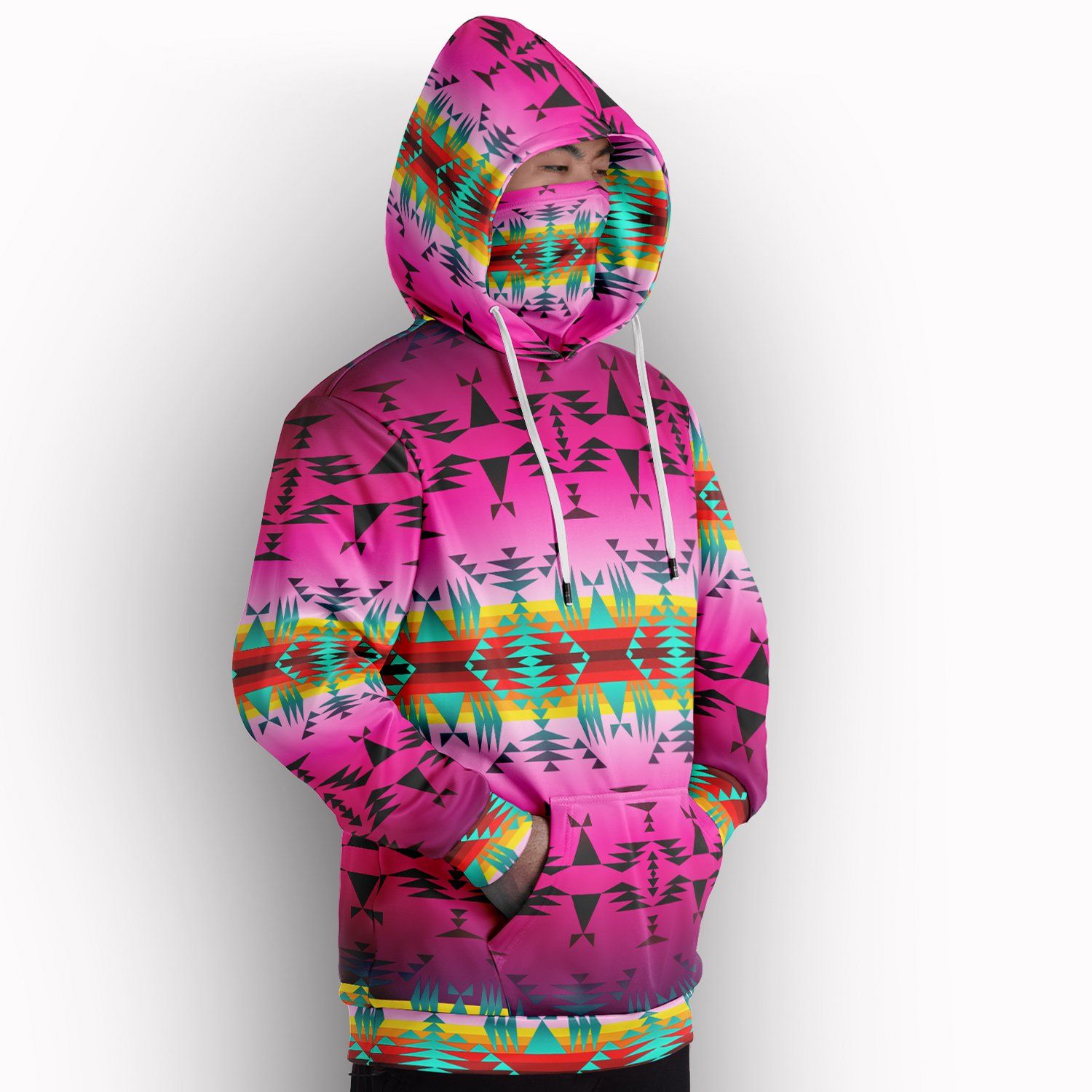 Between the Cascades Mountains Hoodie with Face Cover 49 Dzine 