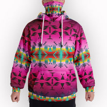 Load image into Gallery viewer, Between the Cascades Mountains Hoodie with Face Cover 49 Dzine 
