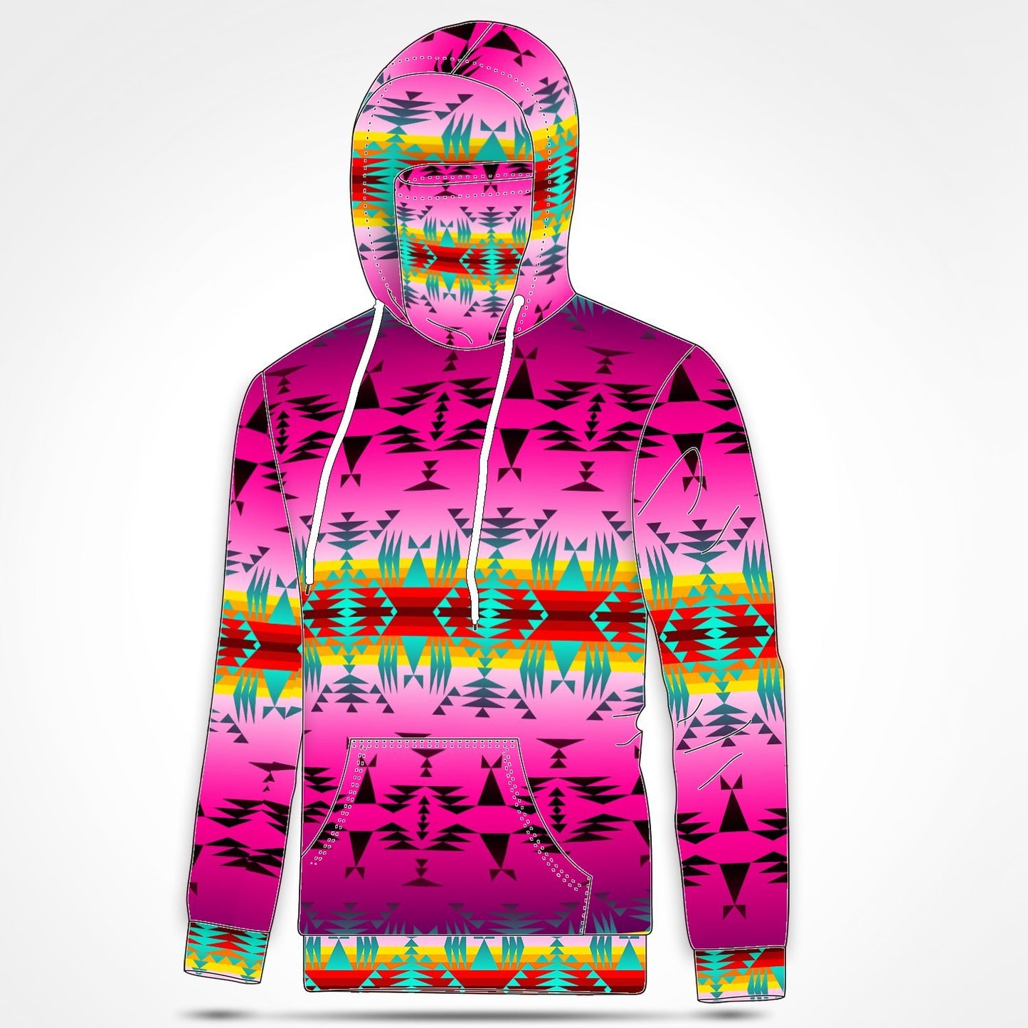 Between the Cascades Mountains Hoodie with Face Cover 49 Dzine 