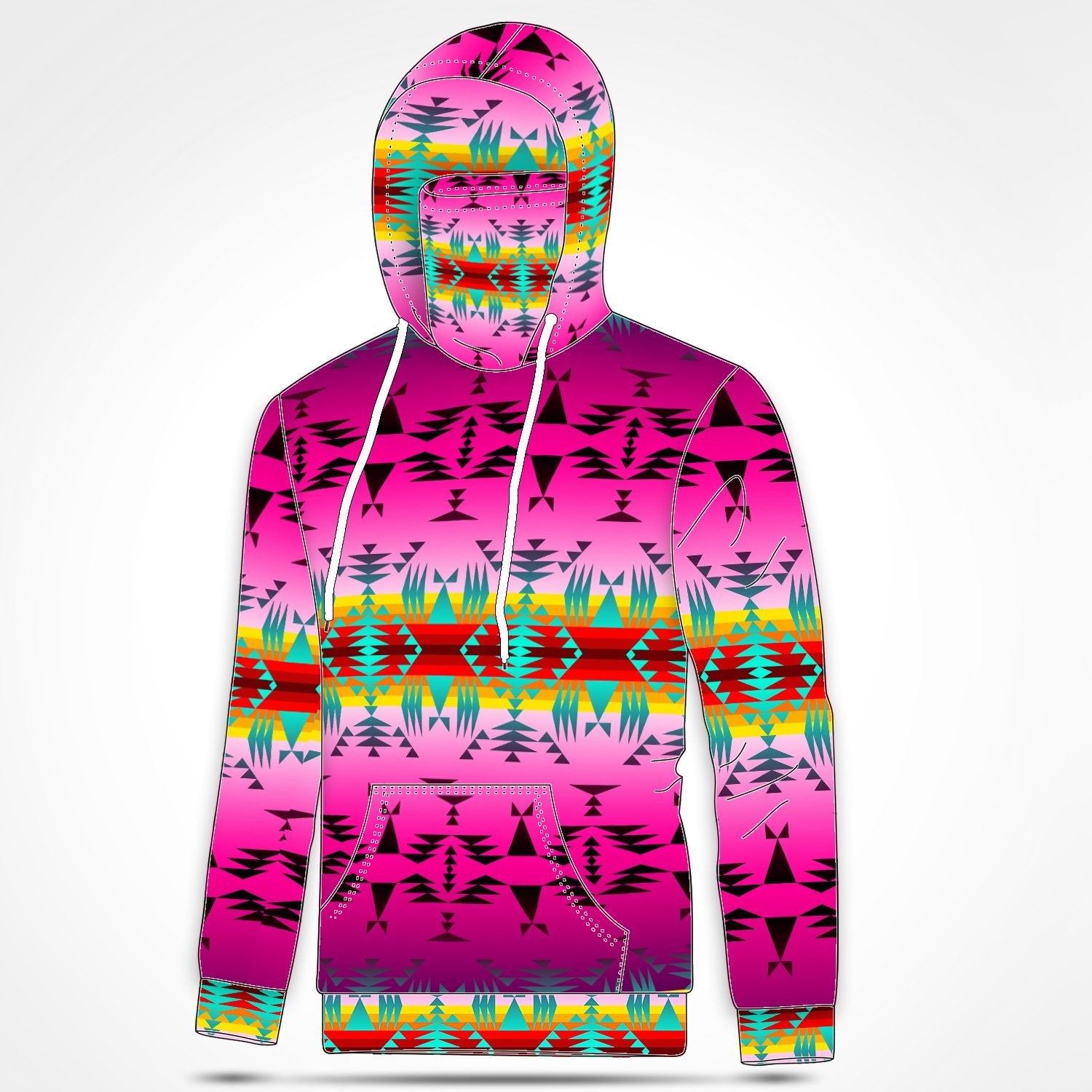 Between the Cascades Mountains Hoodie with Face Cover 49 Dzine 