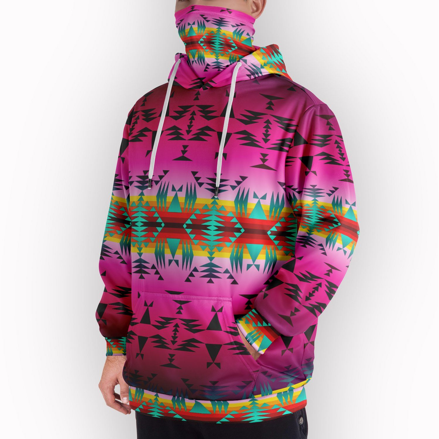 Between the Cascades Mountains Hoodie with Face Cover 49 Dzine 