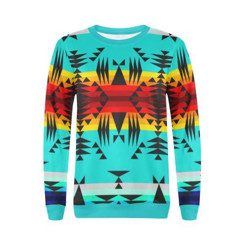 Between the Mountains All Over Print Crewneck Sweatshirt for Women (Model H18) Crewneck Sweatshirt for Women (H18) e-joyer 