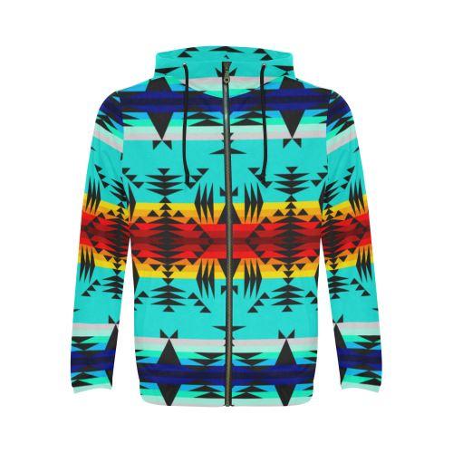 Between the Mountains All Over Print Full Zip Hoodie for Men (Model H14) All Over Print Full Zip Hoodie for Men (H14) e-joyer 