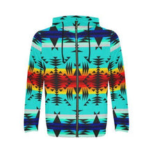 Load image into Gallery viewer, Between the Mountains All Over Print Full Zip Hoodie for Men (Model H14) All Over Print Full Zip Hoodie for Men (H14) e-joyer 
