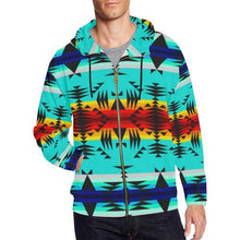 Load image into Gallery viewer, Between the Mountains All Over Print Full Zip Hoodie for Men (Model H14) All Over Print Full Zip Hoodie for Men (H14) e-joyer 
