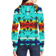 Load image into Gallery viewer, Between the Mountains All Over Print Full Zip Hoodie for Women (Model H14) All Over Print Full Zip Hoodie for Women (H14) e-joyer 
