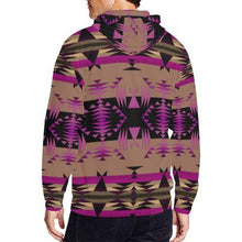 Load image into Gallery viewer, Between the Mountains Berry All Over Print Full Zip Hoodie for Men (Model H14) All Over Print Full Zip Hoodie for Men (H14) e-joyer 
