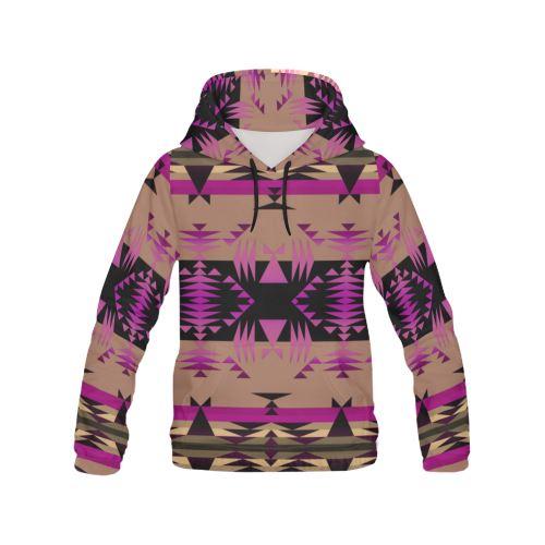 Between the Mountains Berry All Over Print Hoodie for Women (USA Size) (Model H13) All Over Print Hoodie for Women (H13) e-joyer 
