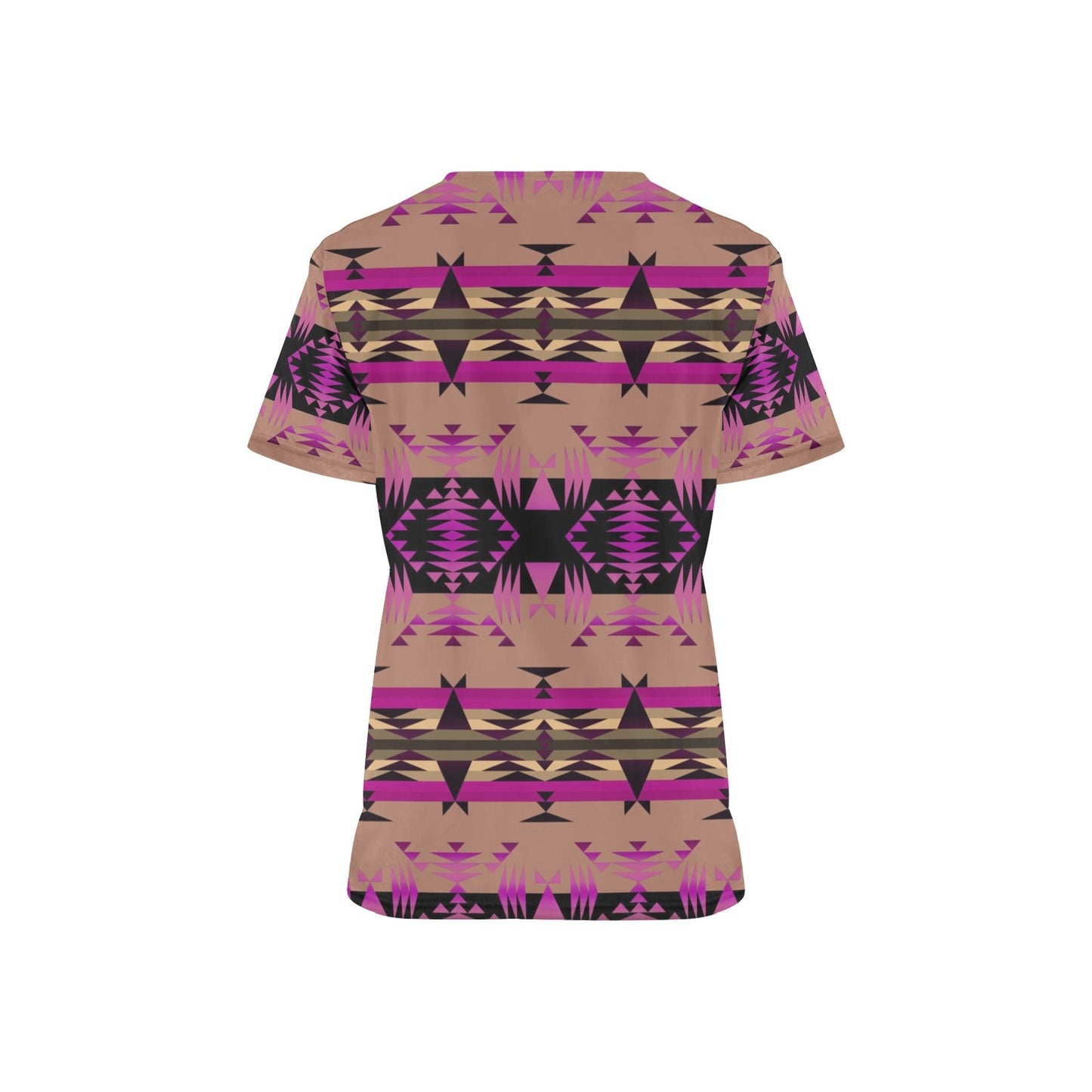 Between the Mountains Berry All Over Print Scrub Top Scrub Top e-joyer 