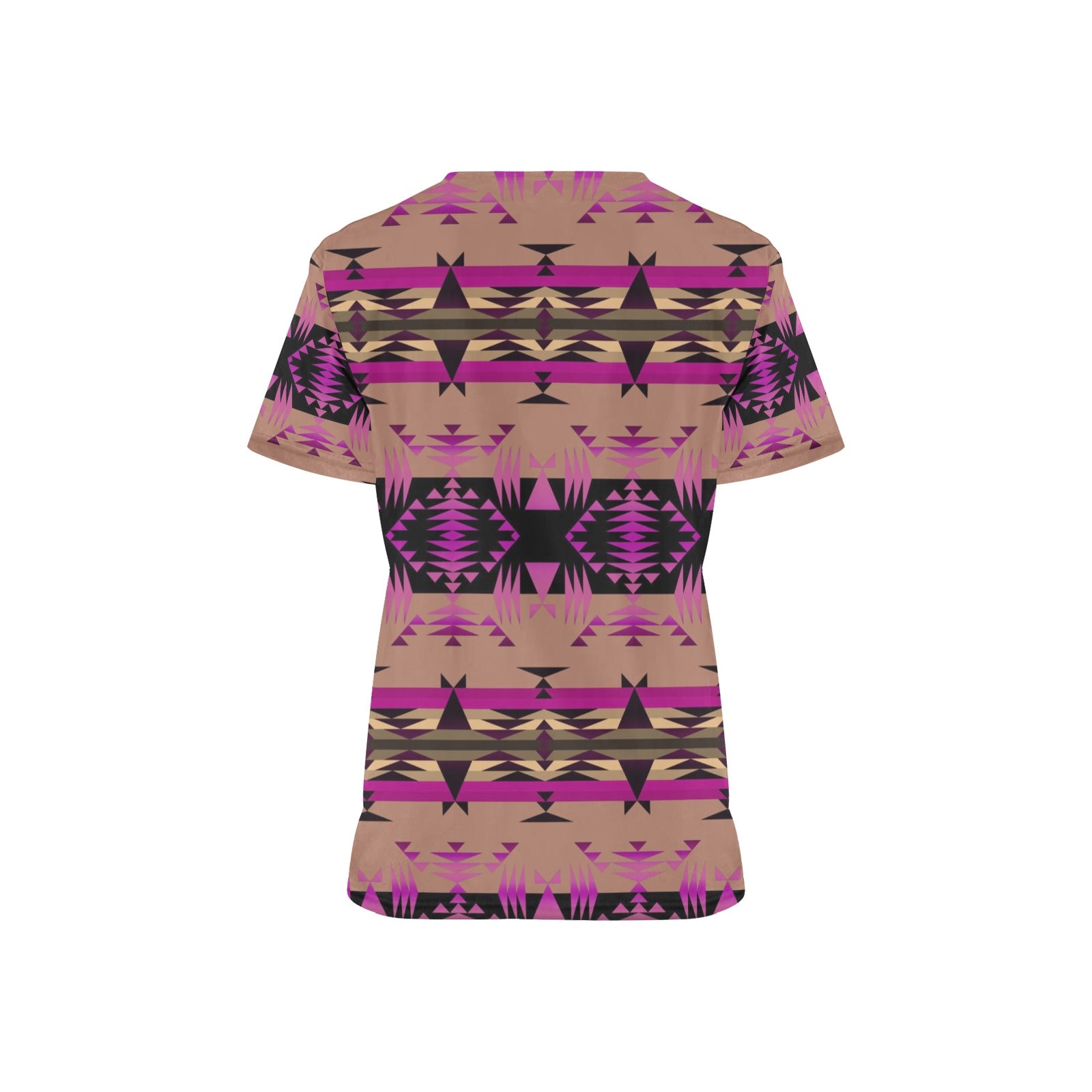Between the Mountains Berry All Over Print Scrub Top Scrub Top e-joyer 