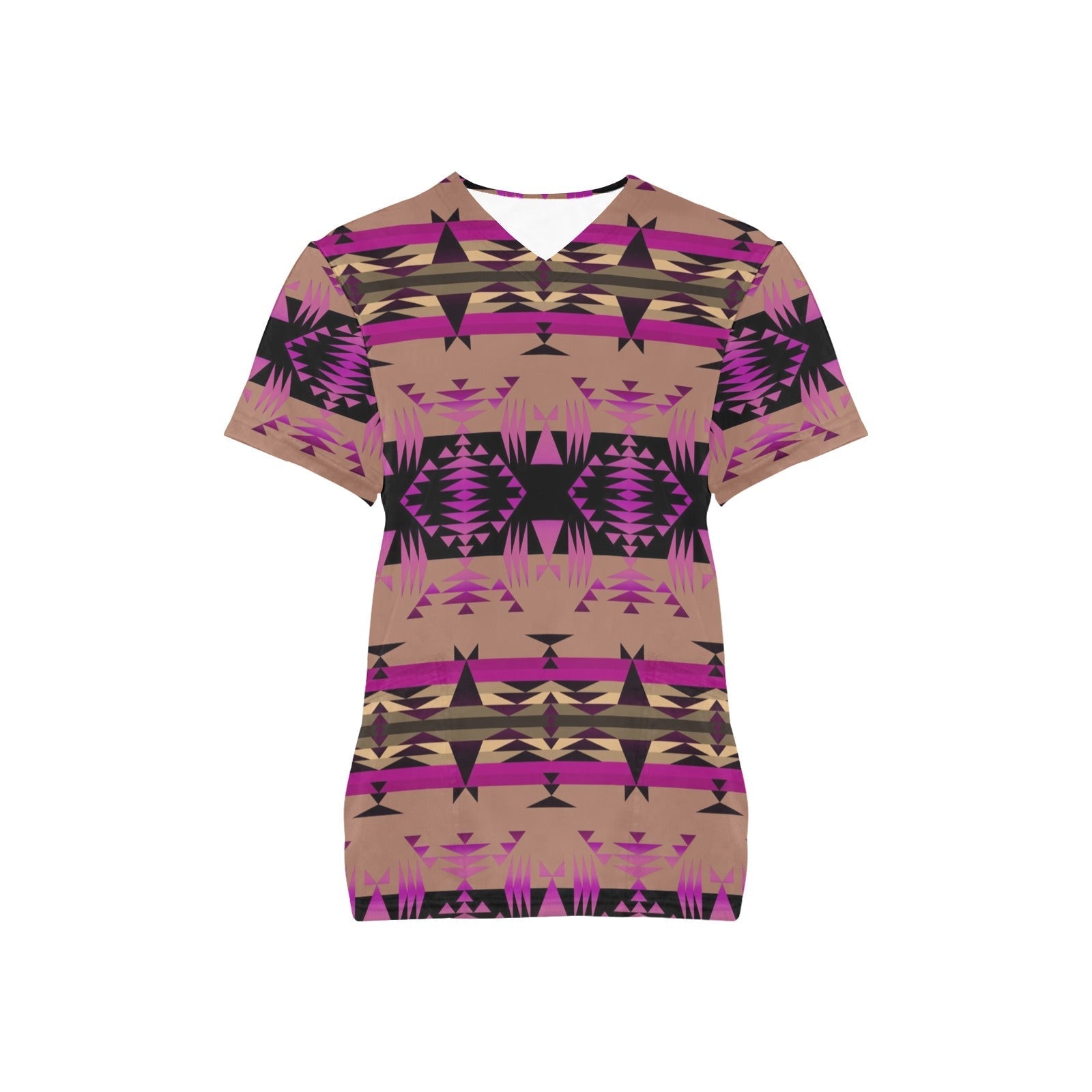 Between the Mountains Berry All Over Print Scrub Top Scrub Top e-joyer 