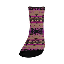 Load image into Gallery viewer, Between the Mountains Berry Crew Socks Crew Socks e-joyer 
