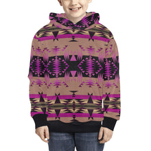 Load image into Gallery viewer, Between the Mountains Berry Kids&#39; All Over Print Hoodie (Model H38) Kids&#39; AOP Hoodie (H38) e-joyer 
