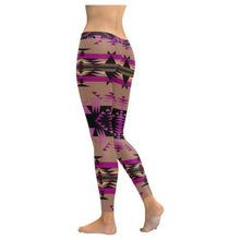 Load image into Gallery viewer, Between the Mountains Berry Low Rise Leggings (Invisible Stitch) (Model L05) Low Rise Leggings (Invisible Stitch) (L05) e-joyer 
