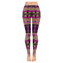 Load image into Gallery viewer, Between the Mountains Berry Low Rise Leggings (Invisible Stitch) (Model L05) Low Rise Leggings (Invisible Stitch) (L05) e-joyer 
