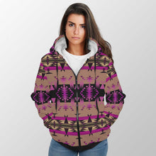 Load image into Gallery viewer, Between the Mountains Berry Sherpa Hoodie 49 Dzine 
