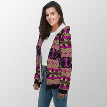 Load image into Gallery viewer, Between the Mountains Berry Sherpa Hoodie 49 Dzine 
