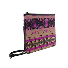 Load image into Gallery viewer, Between the Mountains Berry Slim Clutch Bag (Model 1668) Slim Clutch Bags (1668) e-joyer 
