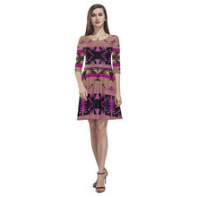 Load image into Gallery viewer, Between the Mountains Berry Tethys Half-Sleeve Skater Dress(Model D20) Tethys Half-Sleeve Skater Dress (D20) e-joyer 
