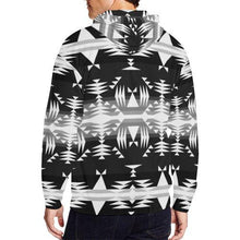 Load image into Gallery viewer, Between the Mountains Black and White All Over Print Full Zip Hoodie for Men (Model H14) All Over Print Full Zip Hoodie for Men (H14) e-joyer 
