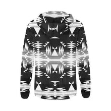 Load image into Gallery viewer, Between the Mountains Black and White All Over Print Full Zip Hoodie for Women (Model H14) All Over Print Full Zip Hoodie for Women (H14) e-joyer 
