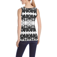 Load image into Gallery viewer, Between the Mountains Black and White All Over Print Tank Top for Women (Model T43) All Over Print Tank Top for Women (T43) e-joyer 
