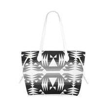 Load image into Gallery viewer, Between the Mountains Black and White Clover Canvas Tote Bag (Model 1661) Clover Canvas Tote Bag (1661) e-joyer 
