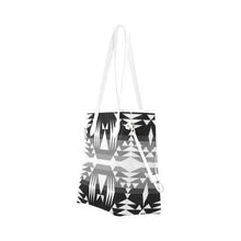 Load image into Gallery viewer, Between the Mountains Black and White Clover Canvas Tote Bag (Model 1661) Clover Canvas Tote Bag (1661) e-joyer 
