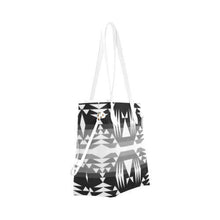 Load image into Gallery viewer, Between the Mountains Black and White Clover Canvas Tote Bag (Model 1661) Clover Canvas Tote Bag (1661) e-joyer 
