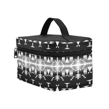 Load image into Gallery viewer, Between the Mountains Black and White Cosmetic Bag/Large (Model 1658) Cosmetic Bag e-joyer 
